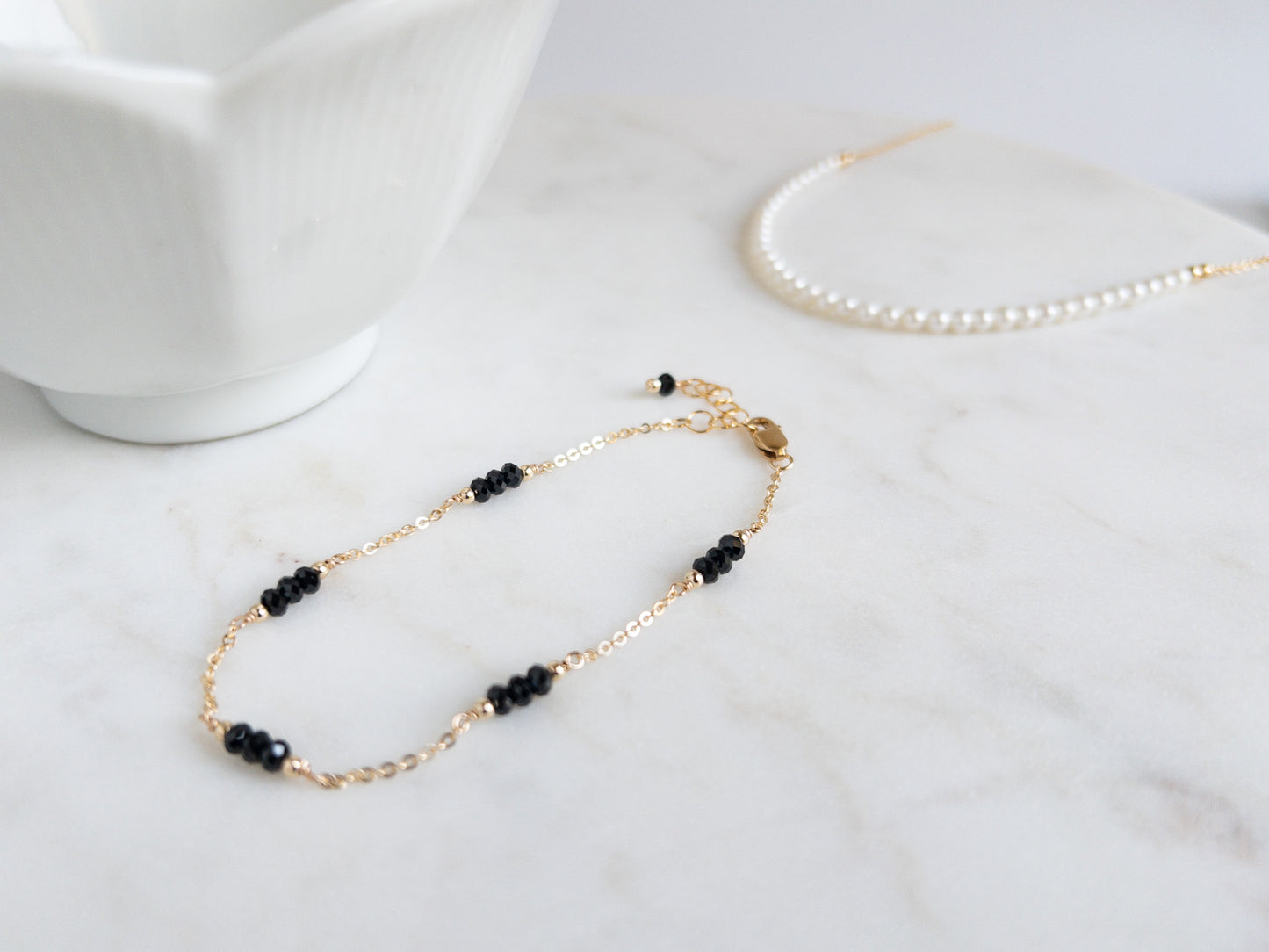 Black Spinel Bracelet | August Birthstone