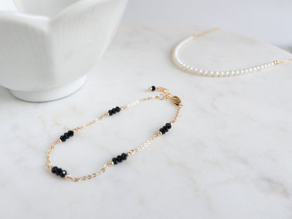 Black Spinel Bracelet | August Birthstone