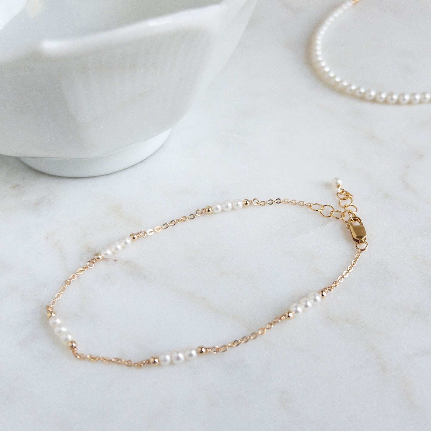 Pearl Station Bracelet | June Birthstone