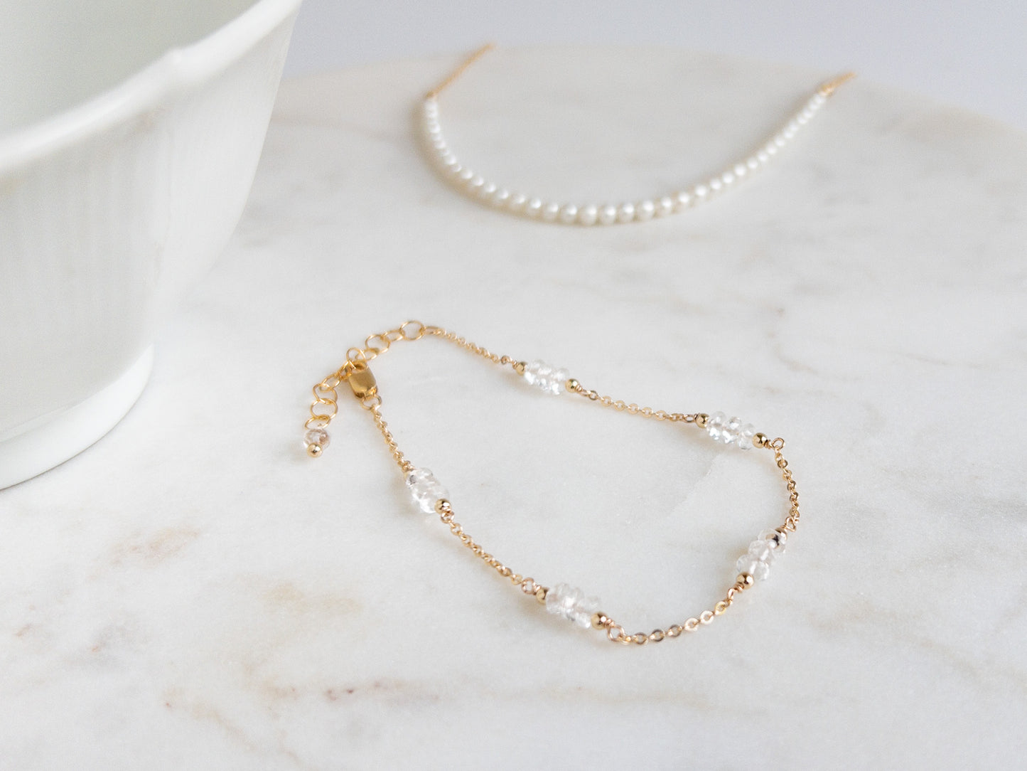 White Topaz Bracelet | April Birthstone