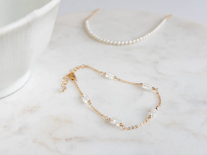 White Topaz Bracelet | April Birthstone