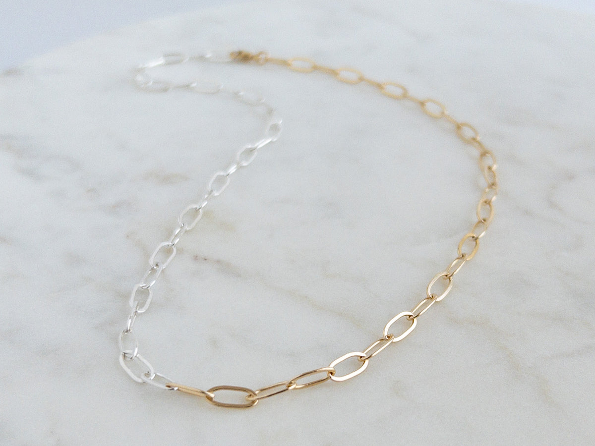 Mixed Metal Necklace | Gold and Silver Jewelry