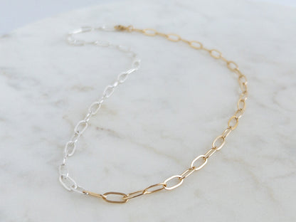 Mixed Metal Necklace | Gold and Silver Jewelry