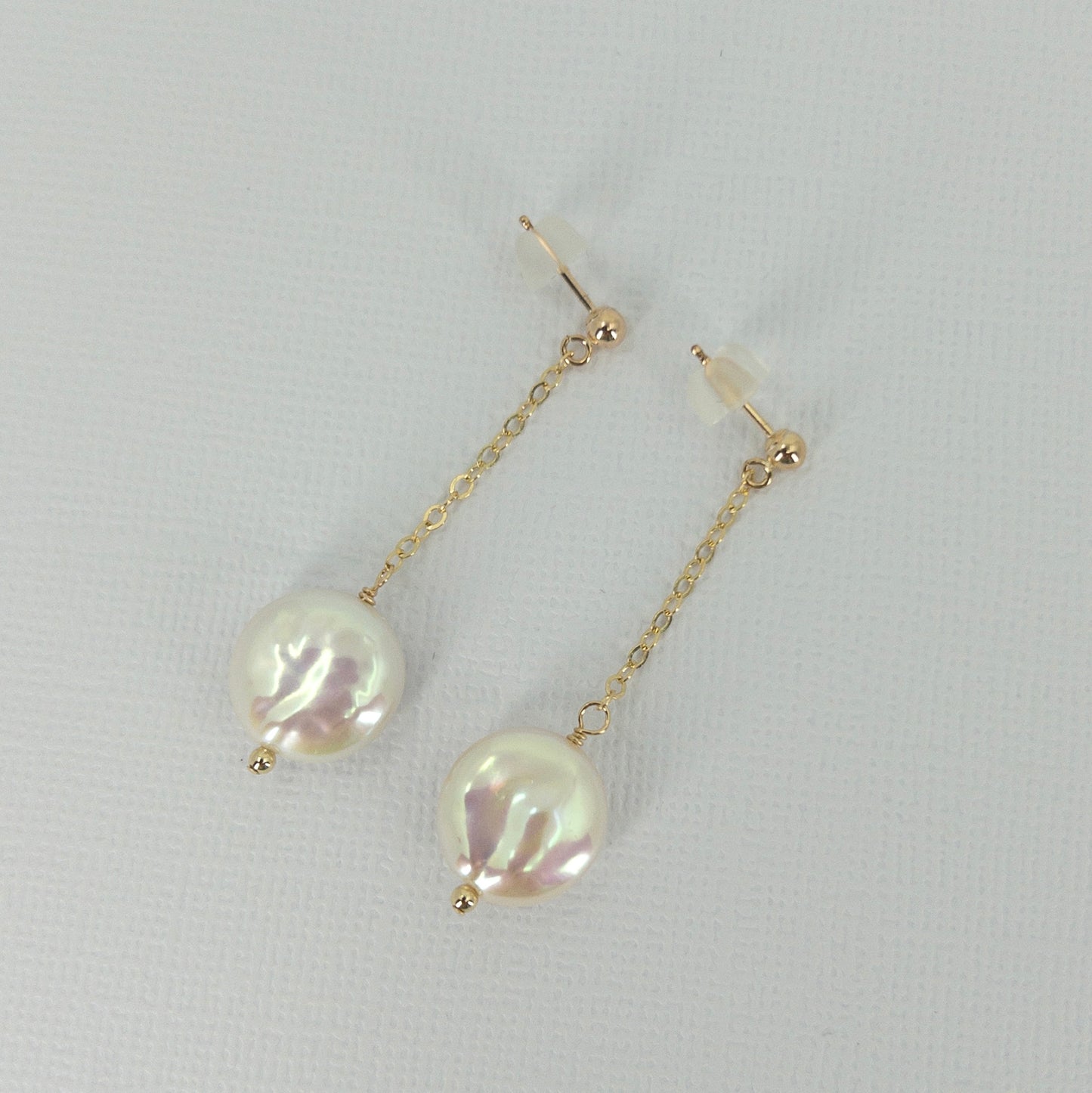 Coin Pearl Dangle Earrings