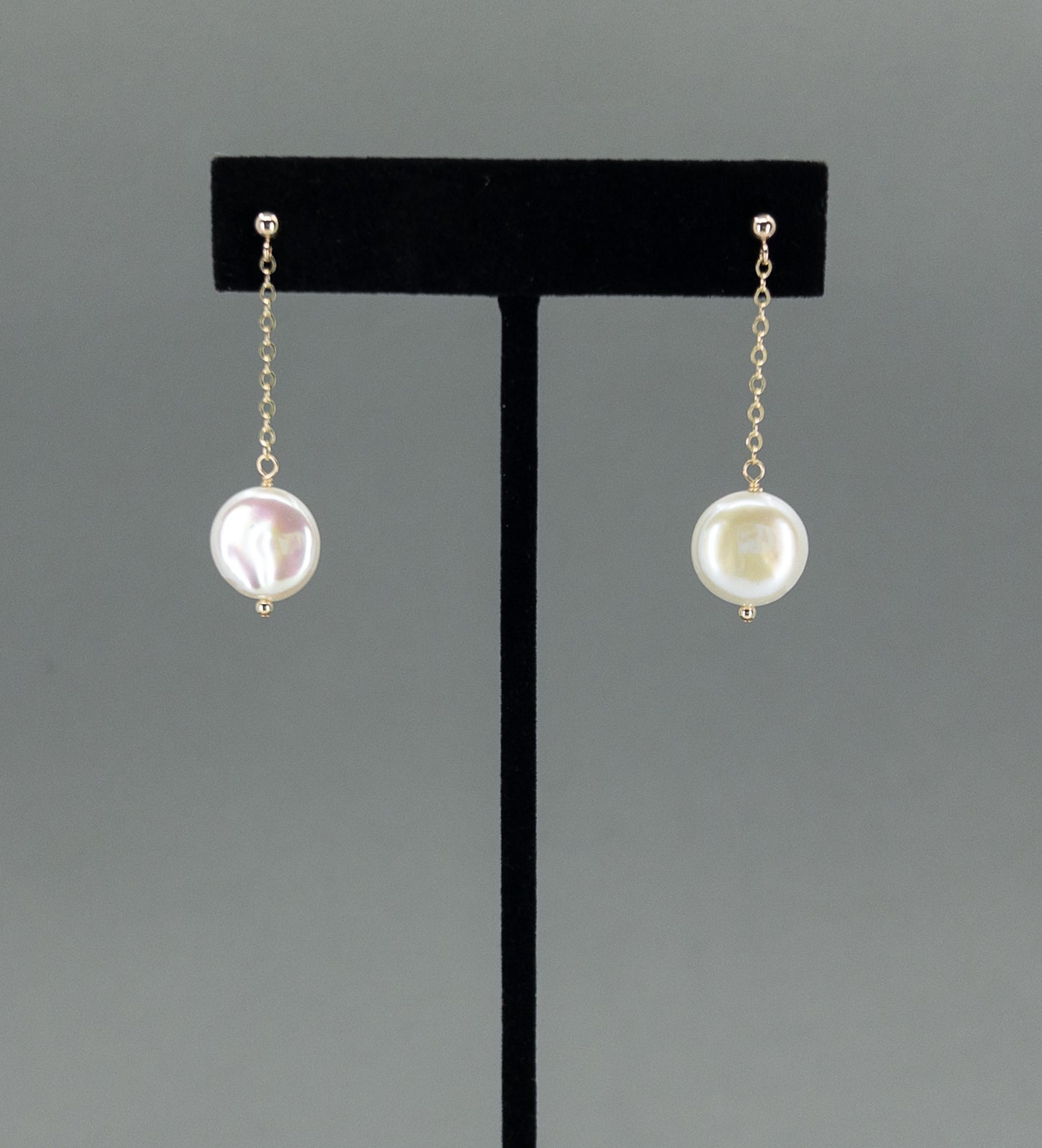 Coin Pearl Dangle Earrings