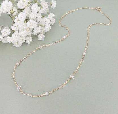 Gigi Crystal and Pearl Necklace
