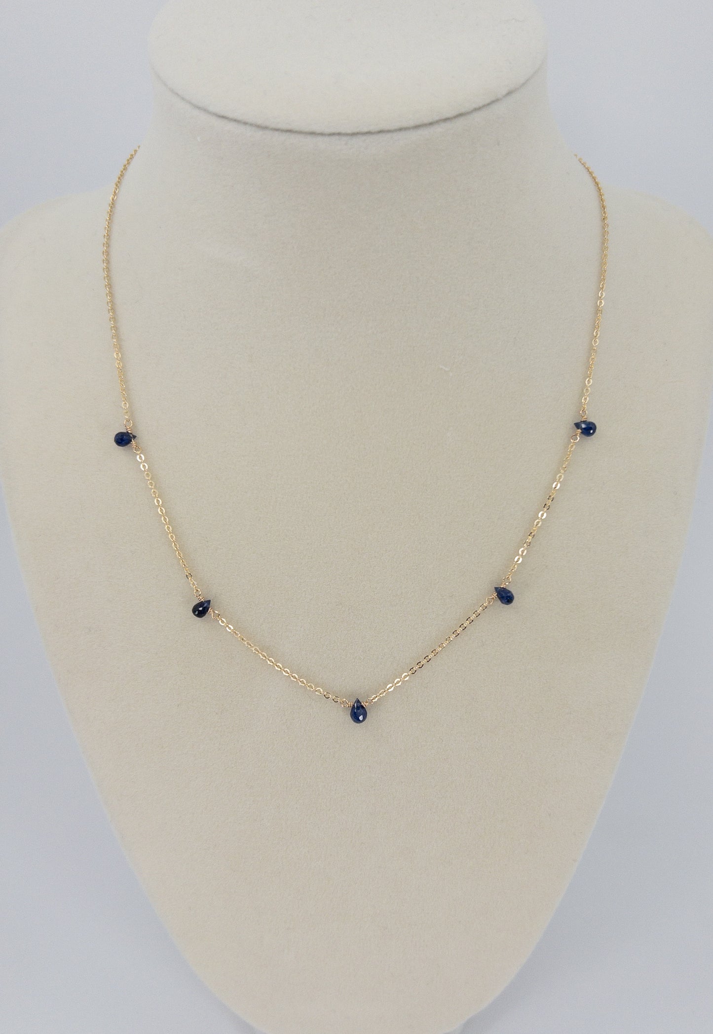 Blue Sapphire Station Necklace