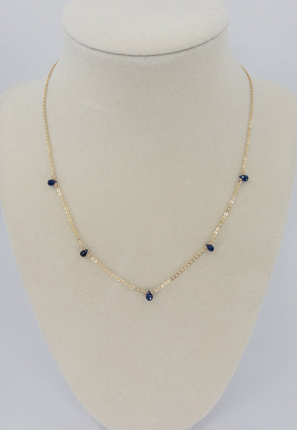 Blue Sapphire Station Necklace