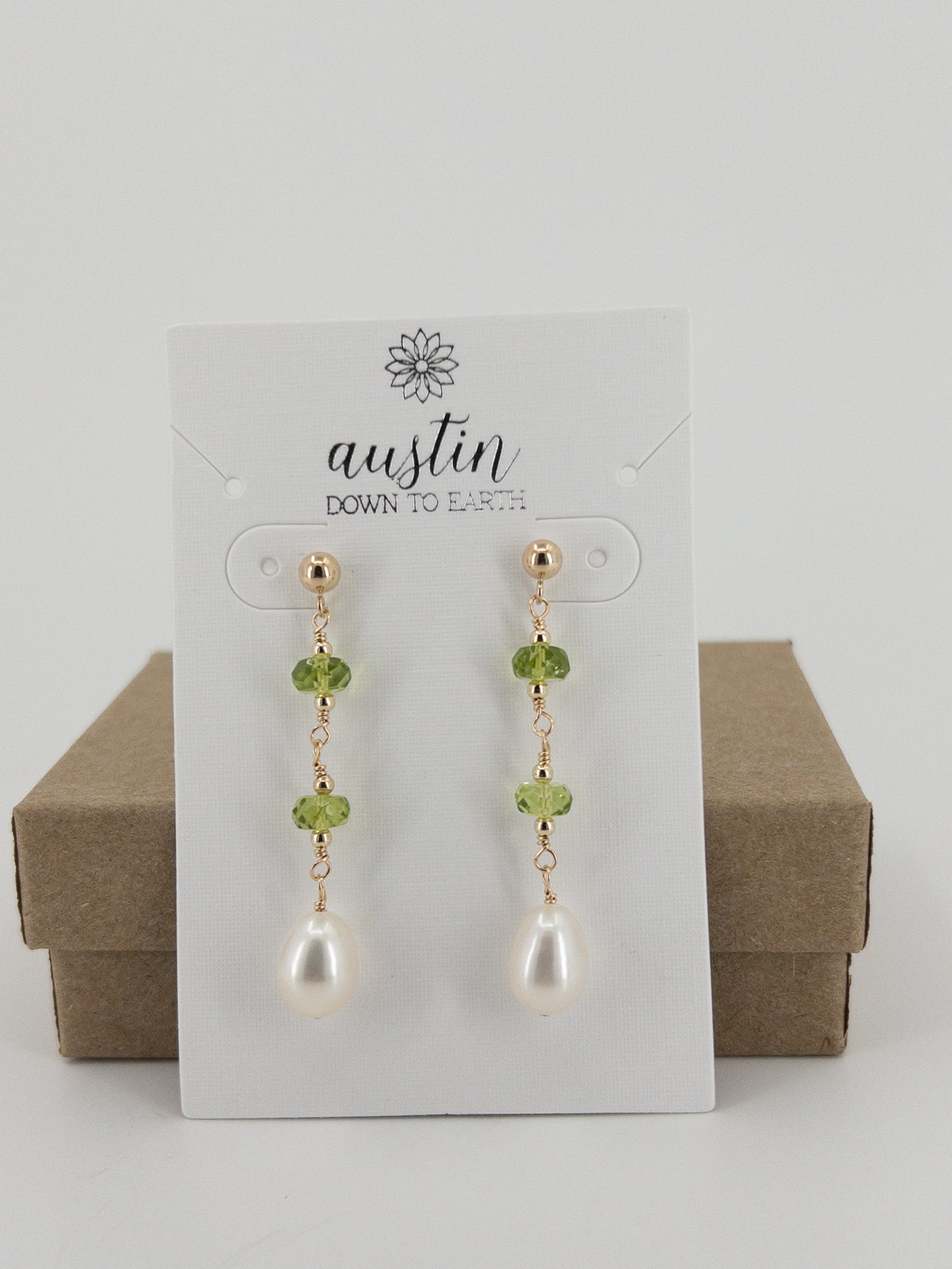 Peridot and Freshwater Pearl Earrings