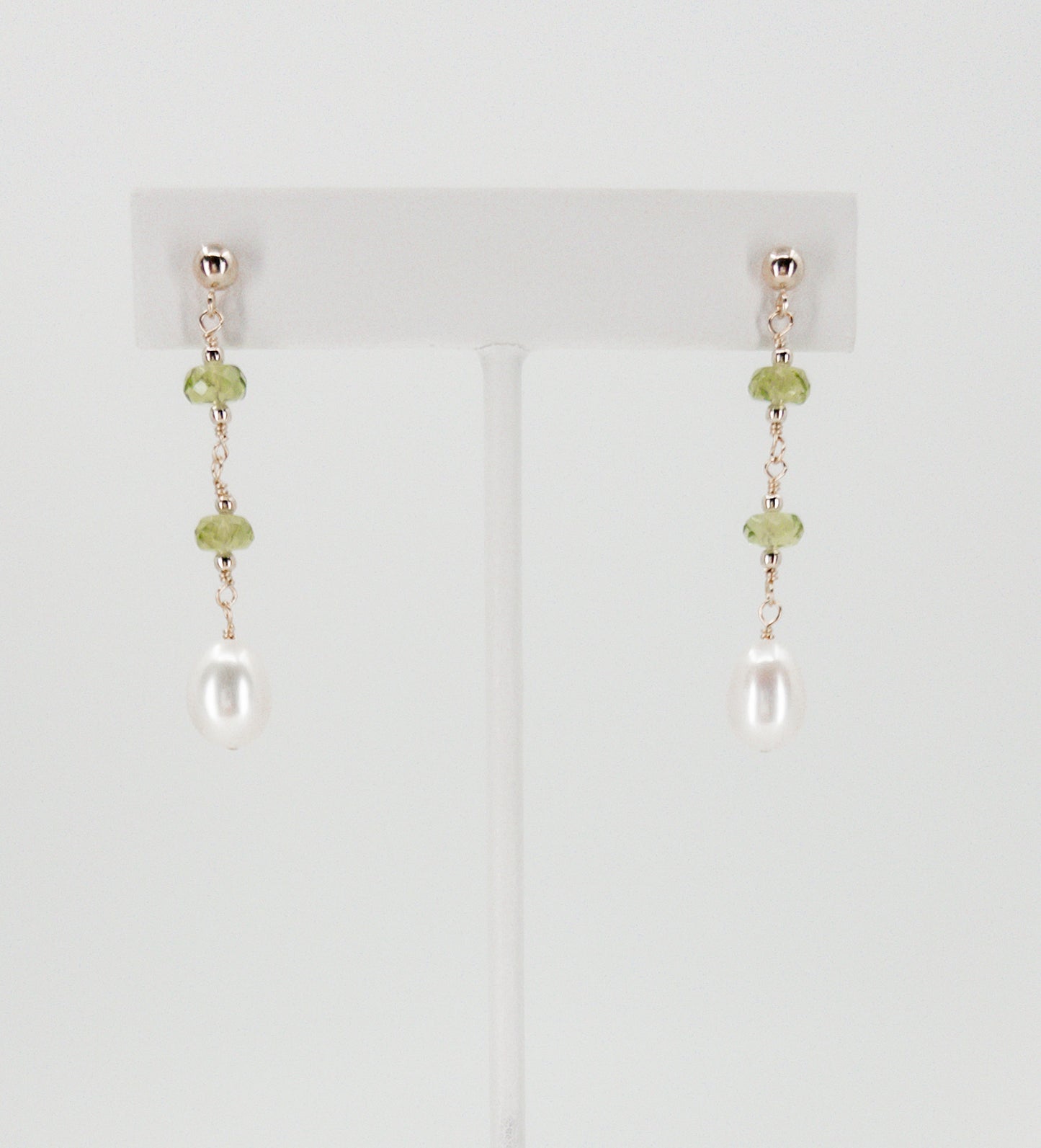 Peridot and Freshwater Pearl Earrings