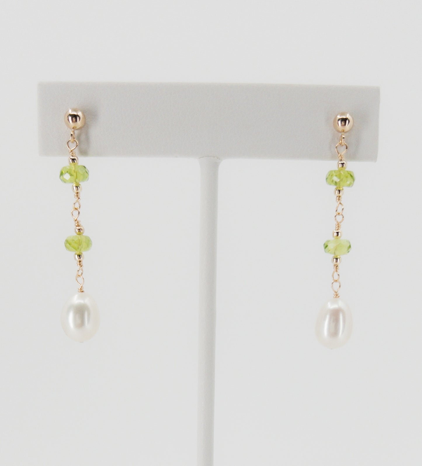 Peridot and Freshwater Pearl Earrings