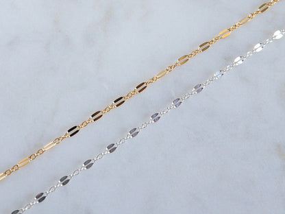Isabella Chain Anklet | 14k Gold Filled or Sterling Silver