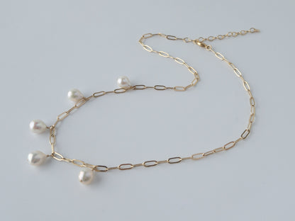 Vivara Baroque Pearl Charm Necklace