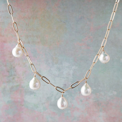 Vivara Baroque Pearl Charm Necklace