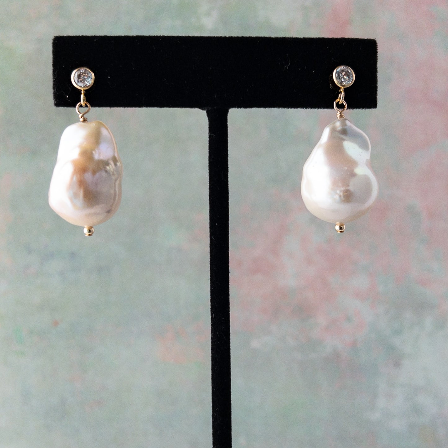 Raja Large Baroque Pearl Stud Earrings
