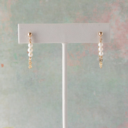 Gigi Front Back Earrings | Freshwater Pearl Chain Earrings