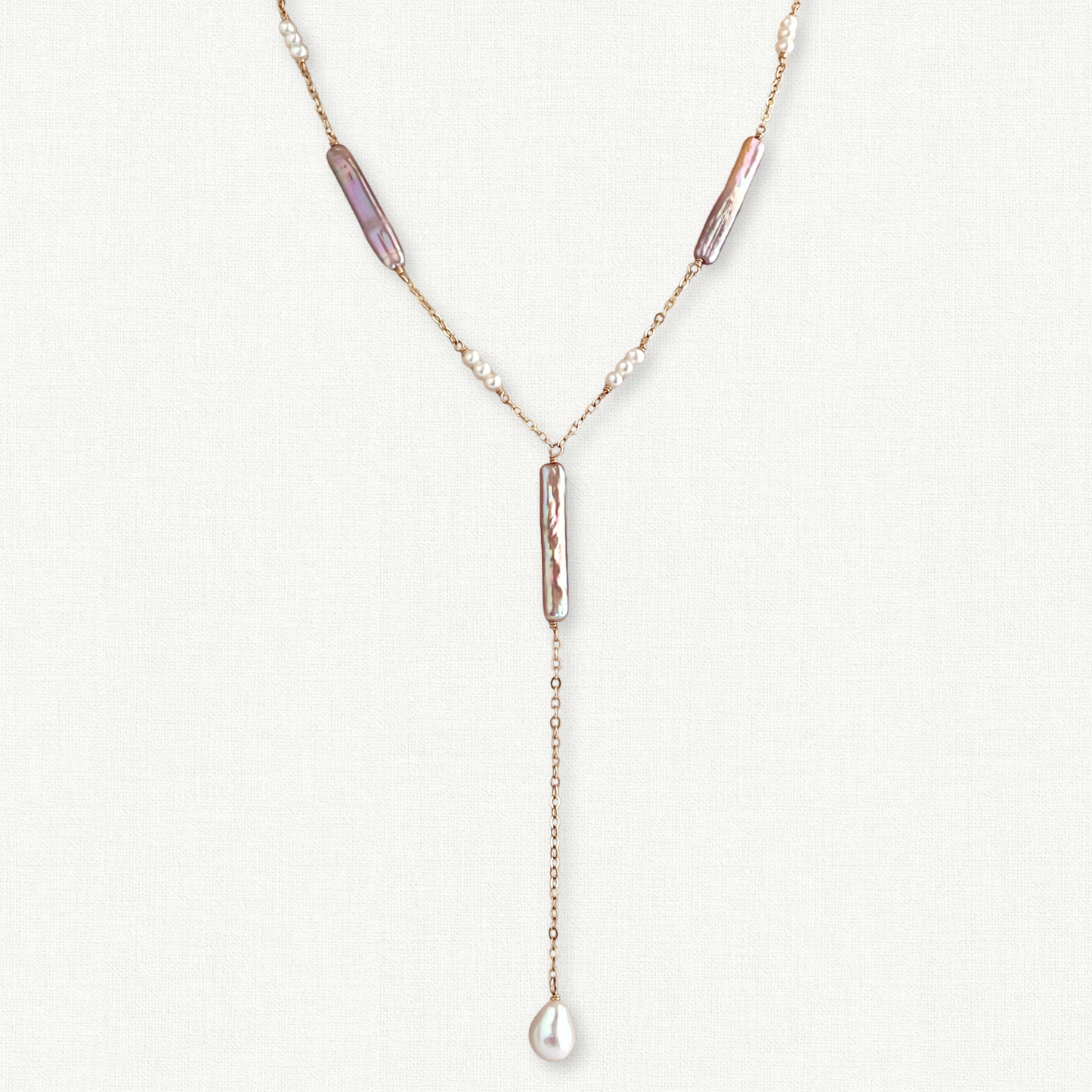 Vivara Pearl Lariat Necklace