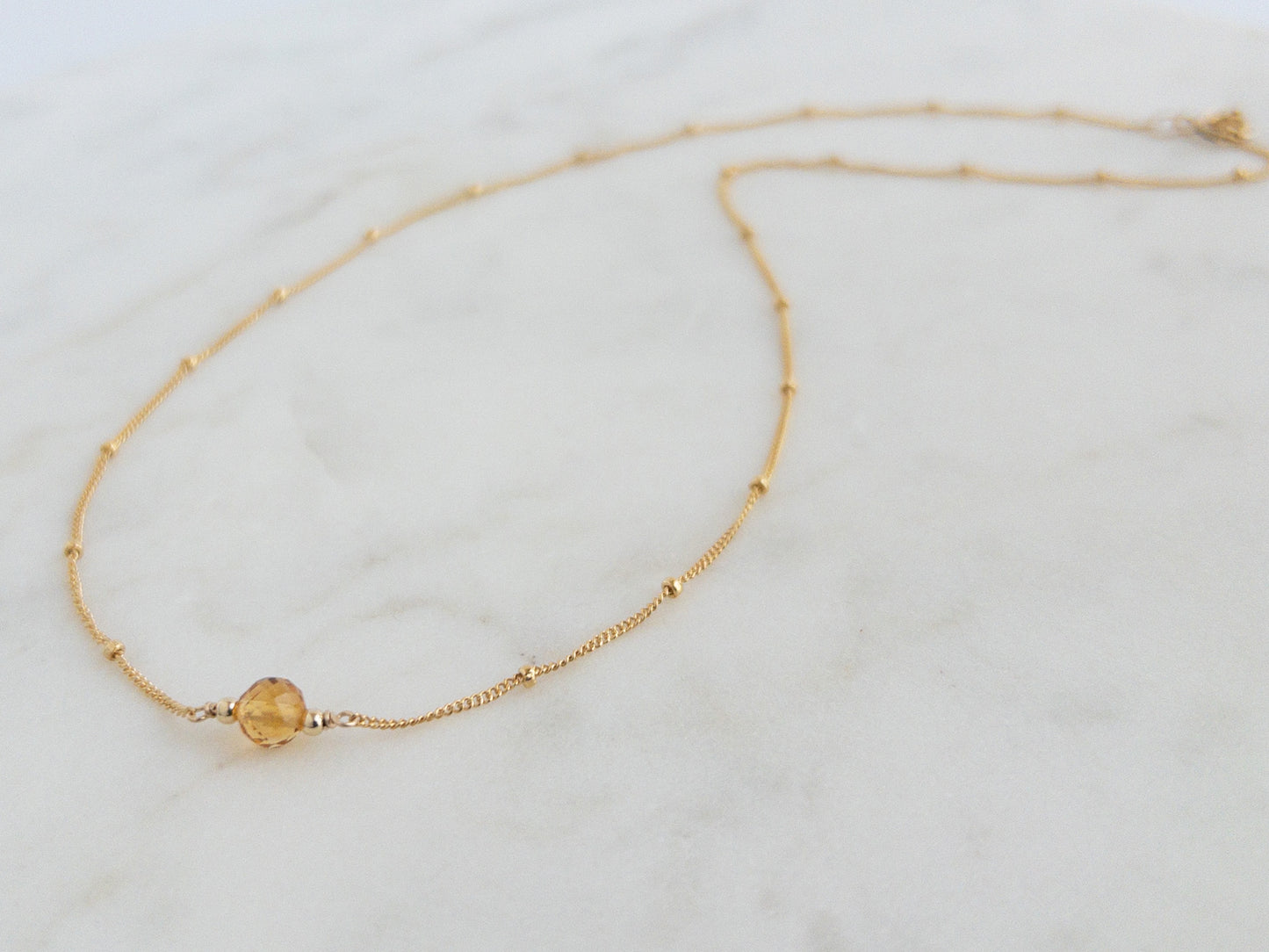 Citrine Orbit Necklace — November Birthstone