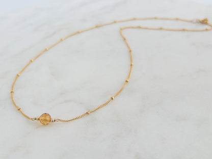 Citrine Orbit Necklace — November Birthstone