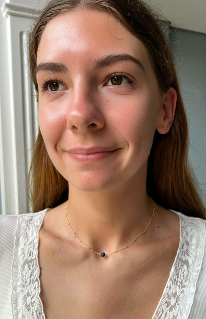 Sapphire Orbit Necklace — September Birthstone
