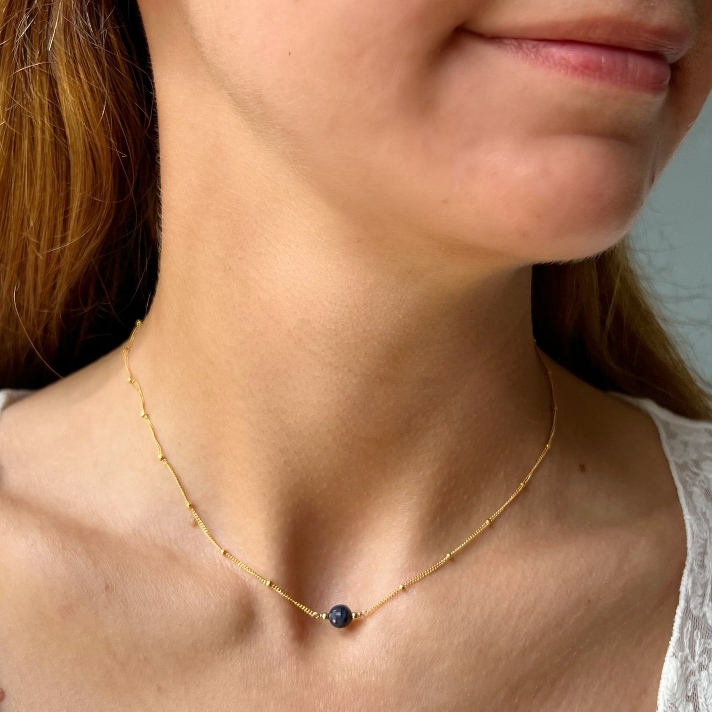 Sapphire Orbit Necklace — September Birthstone