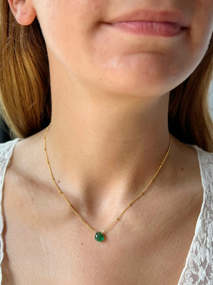 Emerald Orbit Necklace - May Birthstone