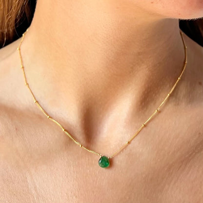 Emerald Orbit Necklace - May Birthstone