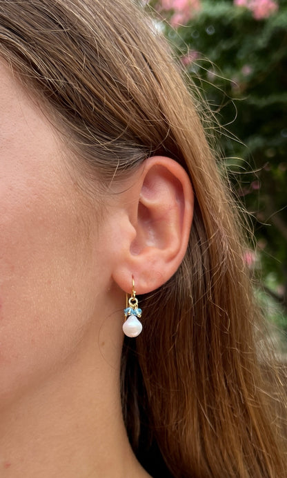 Baroque Pearl Gemstone Drop Earrings