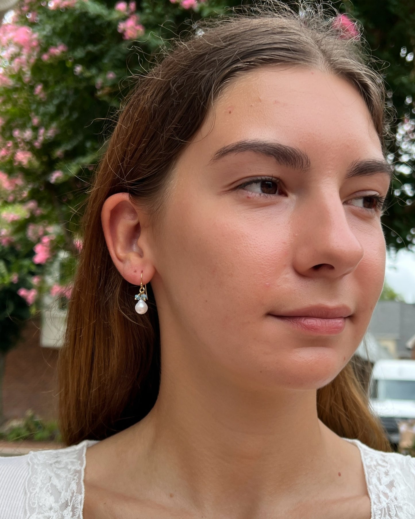 Baroque Pearl Gemstone Drop Earrings