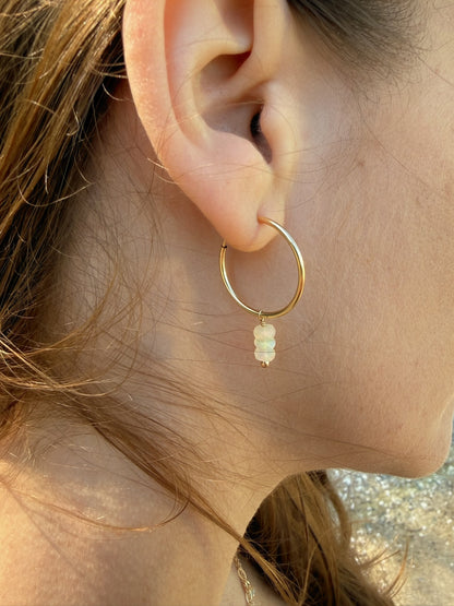 Opal Hoop Earrings