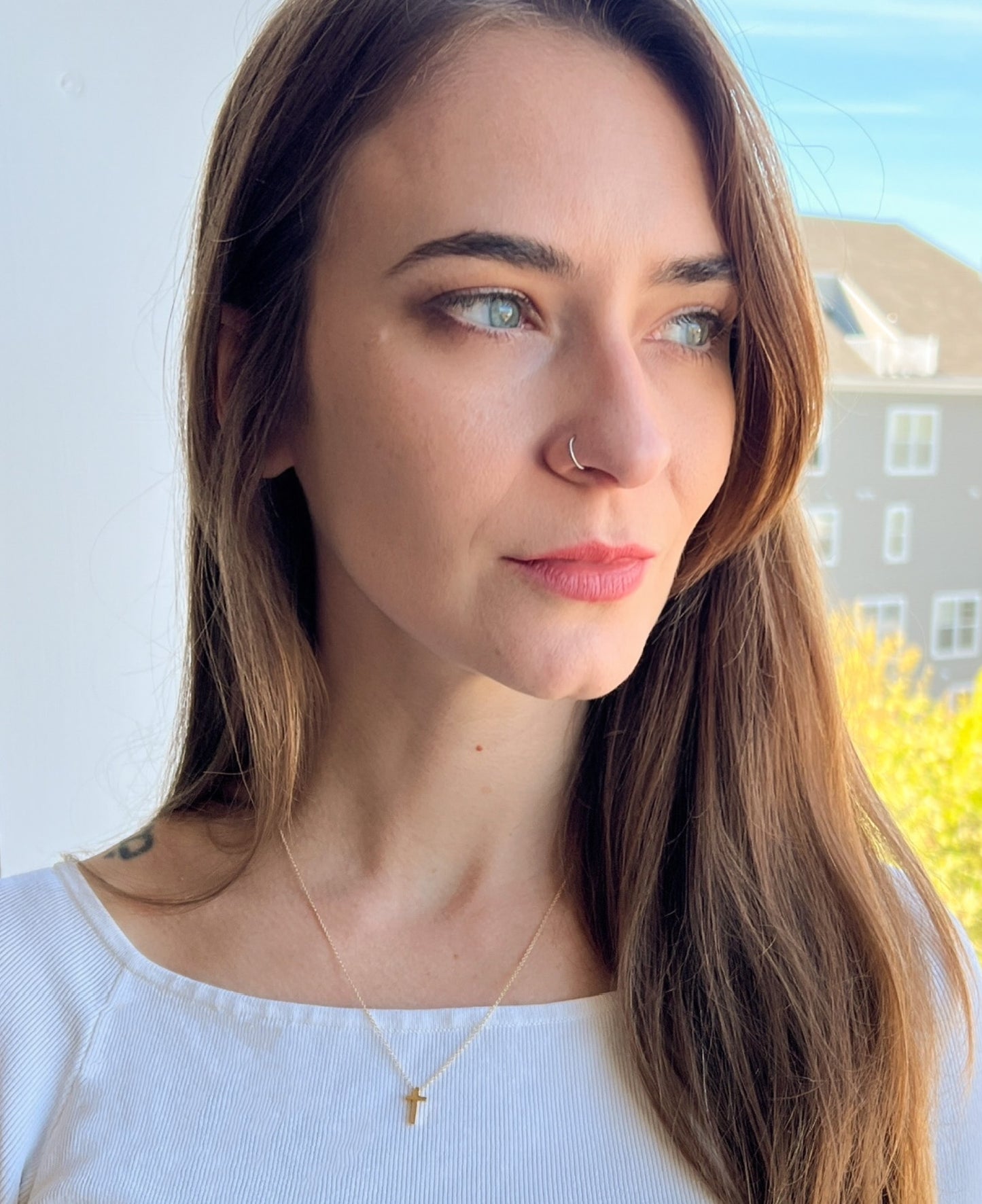 Tiny Gold Cross Necklace