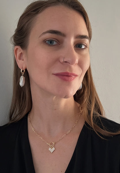 Raja Large Baroque Huggie Earrings