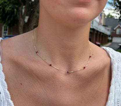 Ruby Station Necklace