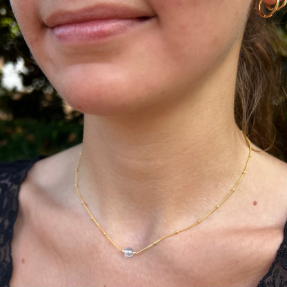Dainty Blue Topaz Necklace