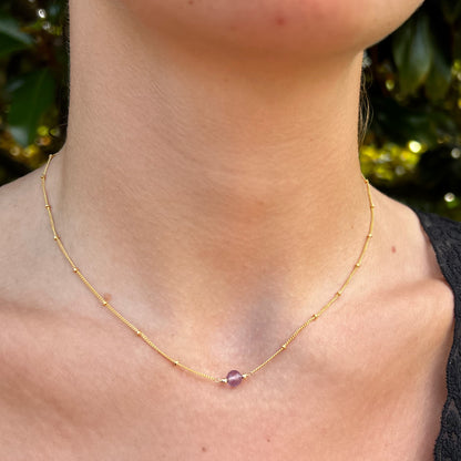 Amethyst Orbit Necklace — February Birthstone