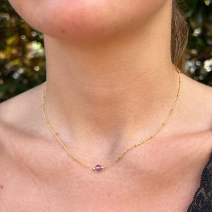 Amethyst Orbit Necklace — February Birthstone