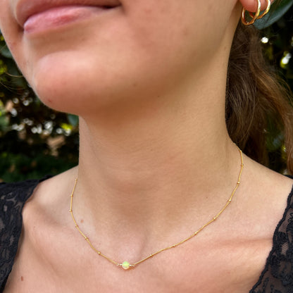 Opal Orbit Necklace — October Birthstone
