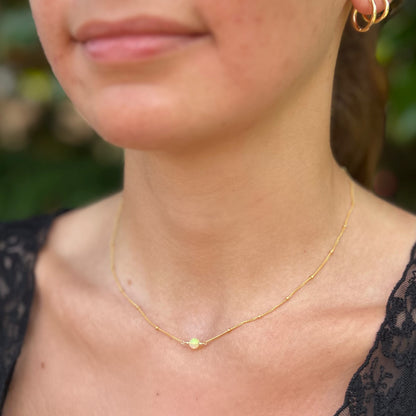 Opal Orbit Necklace — October Birthstone
