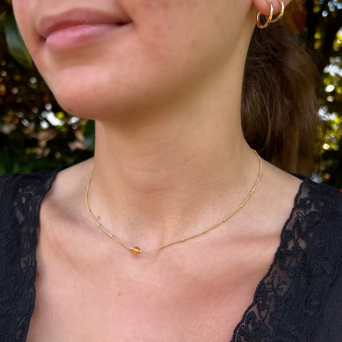 Citrine Orbit Necklace — November Birthstone