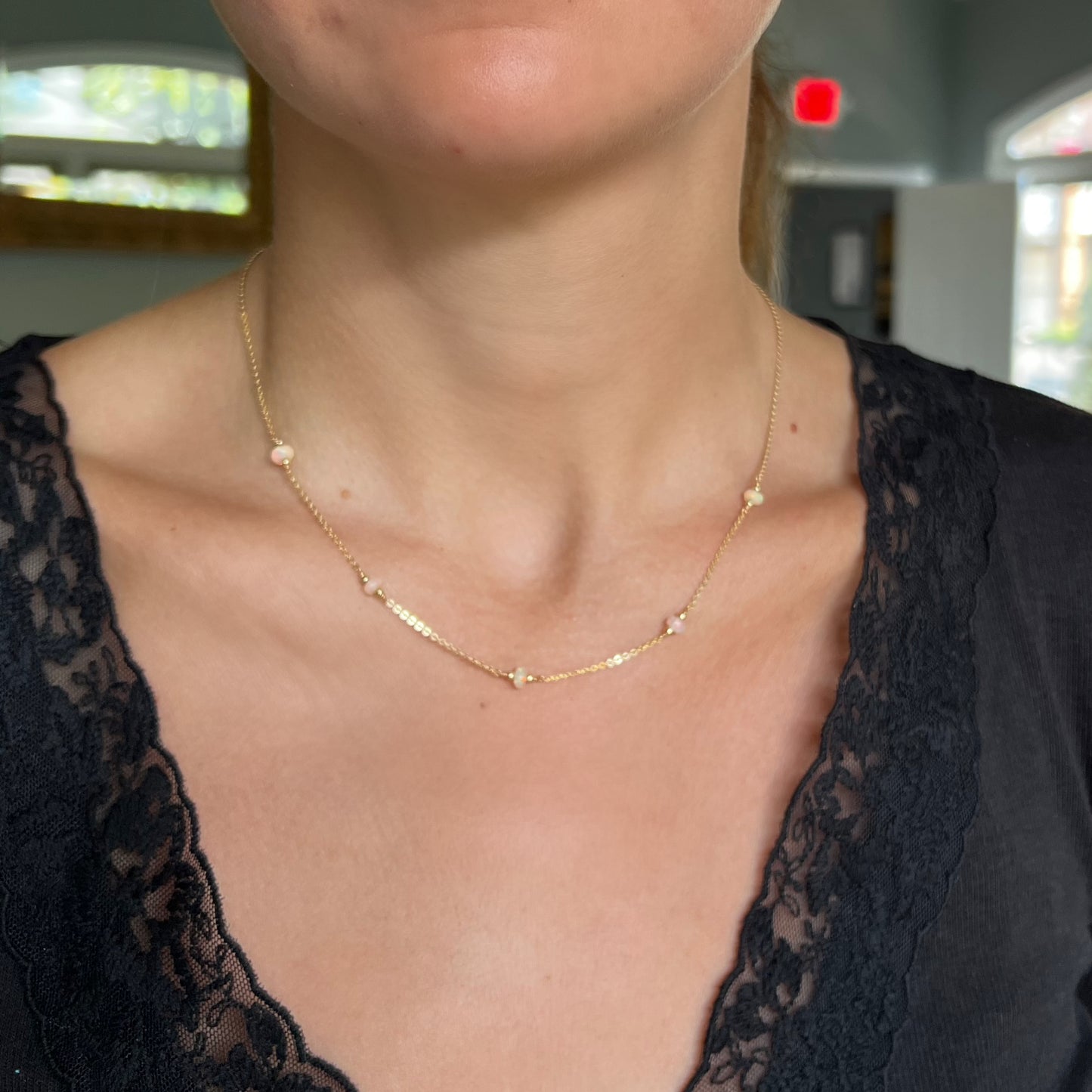 Ethiopian Opal Station Necklace