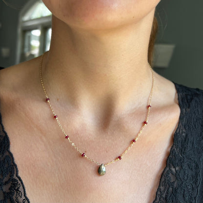 Pyrite and Ruby Necklace
