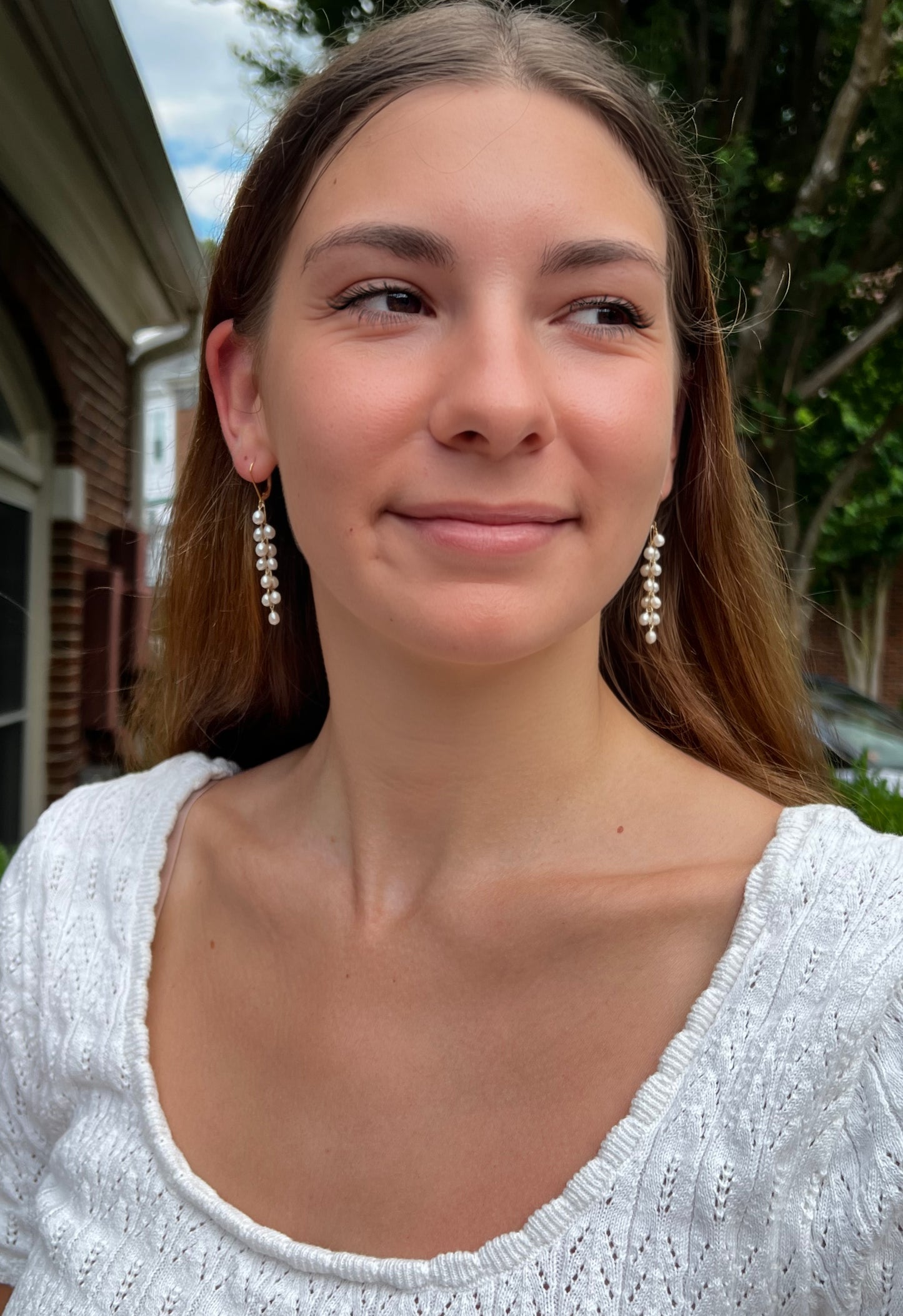 Rosa Pearl Cascade Earrings | Pearl Grape Earrings