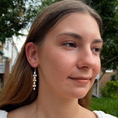 Rosa Pearl Cascade Earrings | Pearl Grape Earrings
