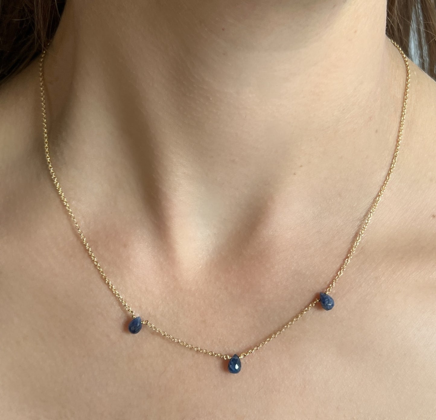 Trilogy Necklace | Sapphire Station Necklace