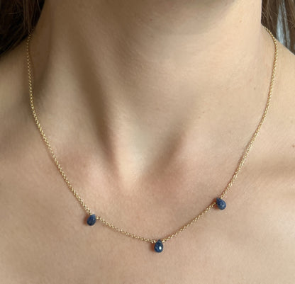 Trilogy Necklace | Sapphire Station Necklace