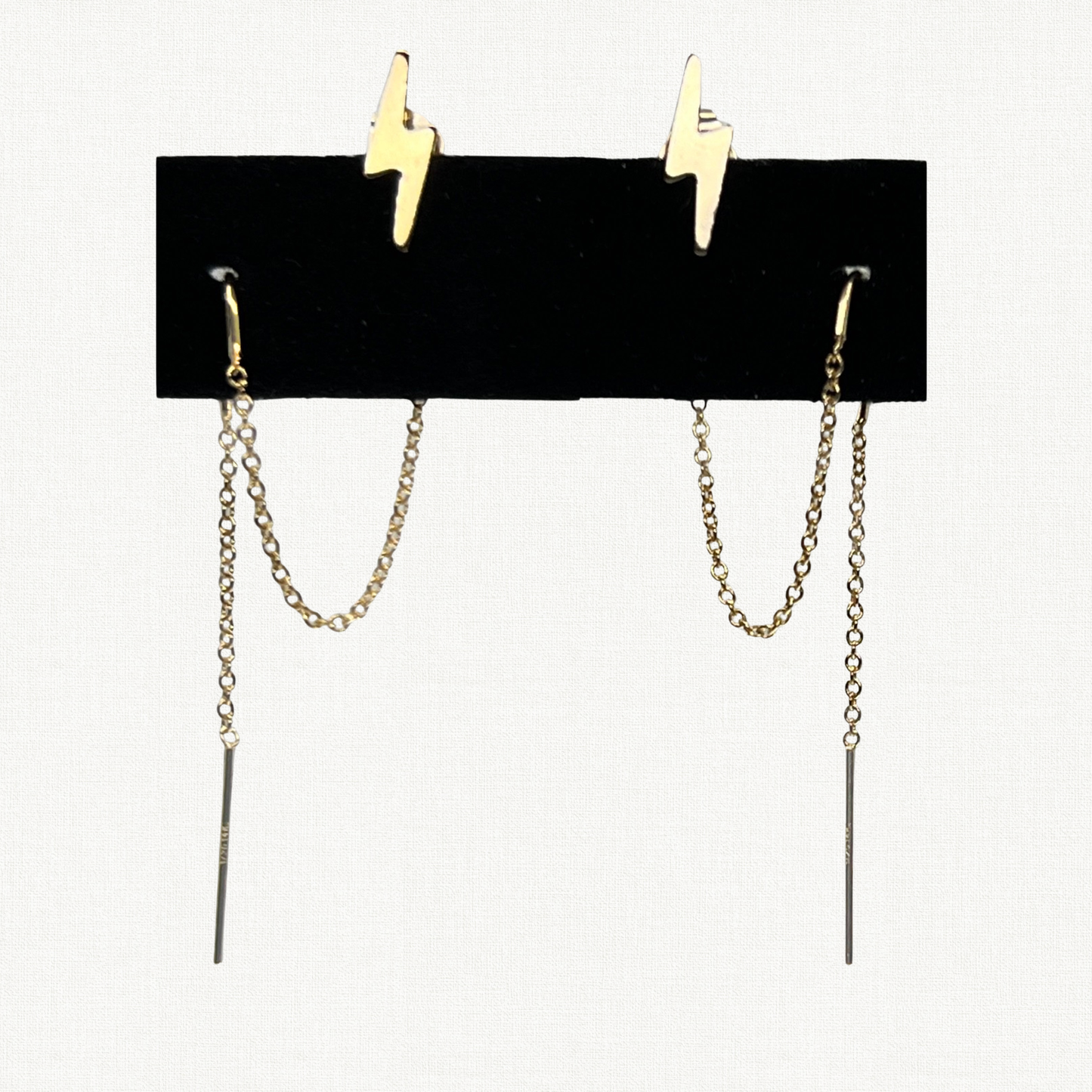 Lightning Bolt Double Piercing Earrings