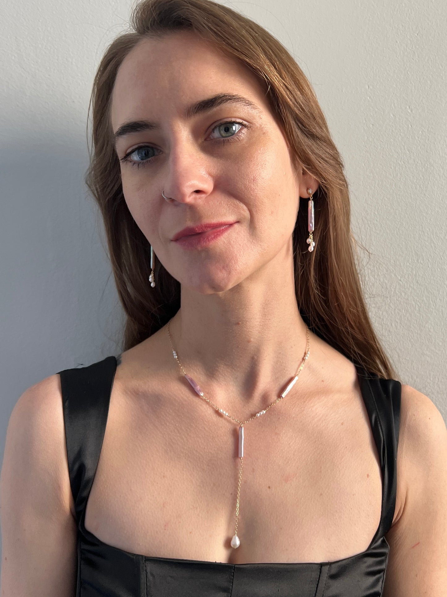 Vivara Pearl Lariat Necklace