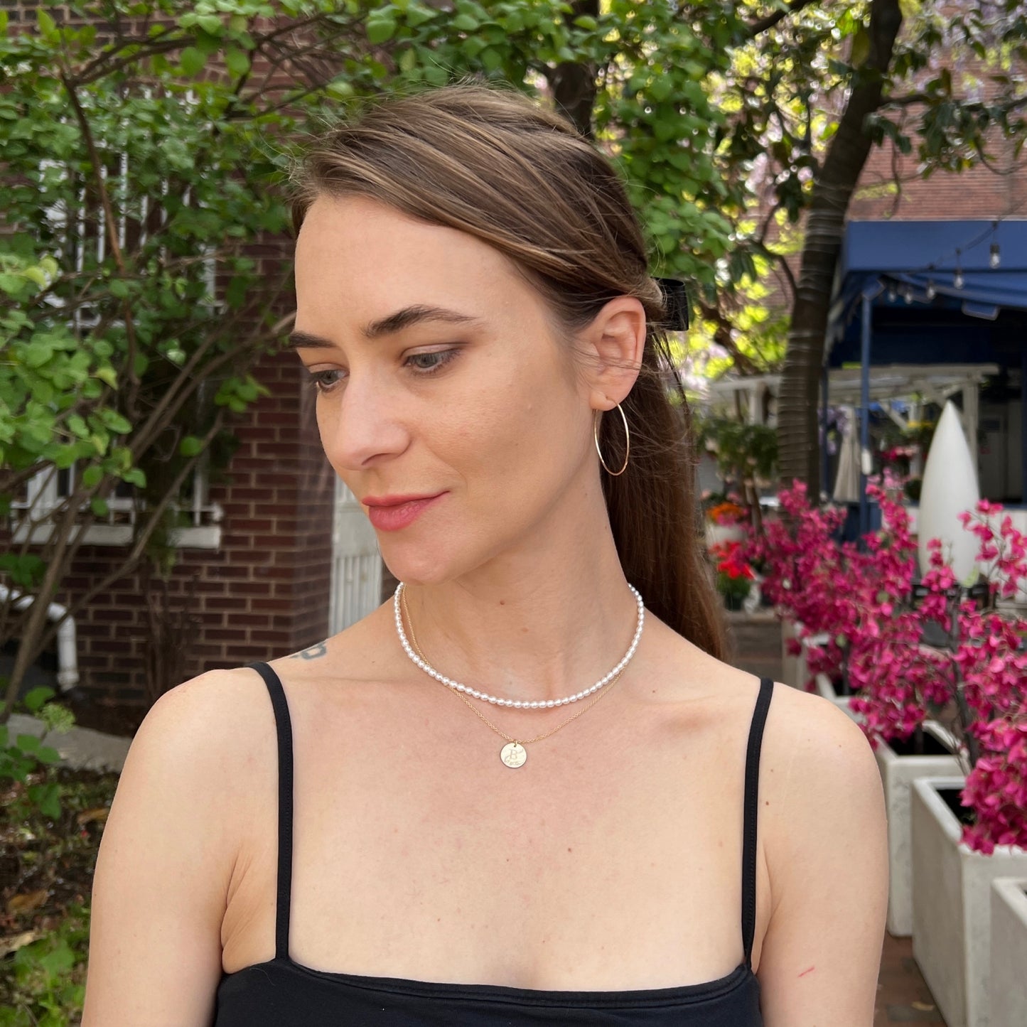 Essentials Hammered Hoop Earrings