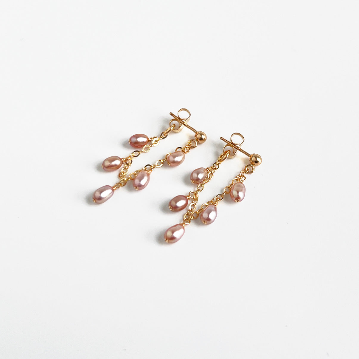 Blush Pearl Front Back Earrings