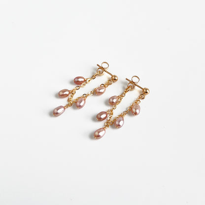 Blush Pearl Front Back Earrings
